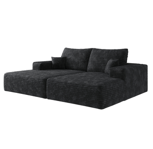 Modern Convertible Square <b>Sofa</b> <b>Bed</b> Set with Dual Sleeper & Lounger for Apartment/Hotel/Villa Use No Assembly Required - Product Image 6