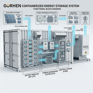 Station d'énergie solaire à batterie au lithium 5 kWh 1 MWh, conteneur de 20 pieds, système de stockage d'énergie commercial utilisé pour les usines - Product Image 2