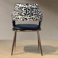 Maison de luxe moderne Design Sentiment imprimé léopard Chaise de salle à manger Retro Senior Minimalist Dressing Makeup Chair