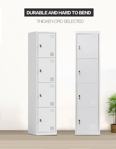 Meuble de bureau : Casier vertical pour personnel, armoire haute et étroite à 2 portes, casier de rangement pour écoles et espaces publics, assemblé - Product Image 2