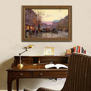 Toile murale avec paysage, fait à la main, peinture à l'huile - Product Image 3