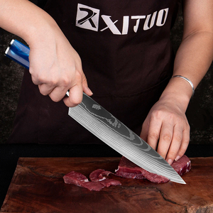 XITUO Premium giapponese coltello <span class=keywords><strong>Set</strong></span> 15PC professionale <span class=keywords><strong>coltelli</strong></span> da Chef in legno porta <span class=keywords><strong>coltelli</strong></span> forbici e affilatore porta pratico <span class=keywords><strong>Set</strong></span> - Product Image 6
