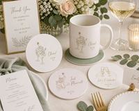 Sous-verres en papier de haute qualité pour boissons, sous-verres de bière pour hôtels et resorts, sous-verres en carton de pâte à papier 40pt/60pt/80pt