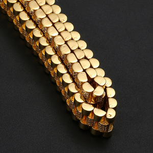 Bracelet gourmette plaqué or 18 carats Luoyan, style hip-hop <span class=keywords><strong>Miami</strong></span>, avec zircons AAA, pour homme, bijoux raffinés - Product Image 3
