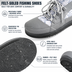 <span class=keywords><strong>Scarpe</strong></span> da Pesca Antiscivolo in Neoprene da 5mm con Suola in Feltro Borchiata per Roccia e Barriera Corallina, per Pesca in <span class=keywords><strong>Mare</strong></span> e Attività all'Aperto, con Chiodi in Acciaio sul Fondo in Feltro - Product Image 5