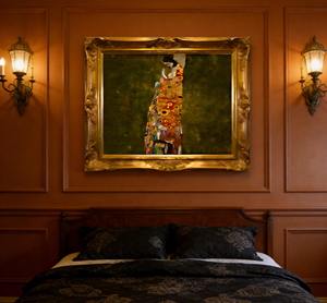 Reproducción de la Pintura al Óleo Decorativa con Lámina Dorada de Lujo Estilo Gustav Klimt, "Esperanza II", para Sala de Estar, Auténtica Reproducción de "Esperanza II" de Gustav Klimt - Product Image 4