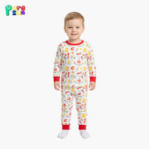 퓨어선 소량 주문 가능 프린트 남아 수면복 100% 유기농 면 키즈 나이트가운 대나무 비스코스 맞춤 남아 파자마 - Product Image 3