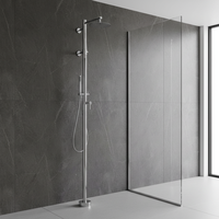 Colonne de douche murale Weihao en nickel brossé, système de douche extérieur à eau froide, ensemble de douche en céramique avec tube en acier inoxydable