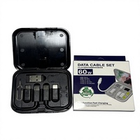 Kit de câbles USB universels 6-en-1 avec adaptateurs, câble Type C avec support pour cartes SIM, boîte de rangement pour câbles de données USB multi-ports 6-en-1