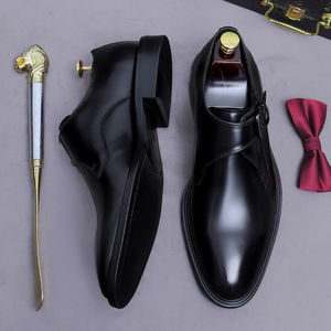 Mocasines casuales de negocios con hebilla para hombre, zapatos brillantes de cuero vacuno de primera calidad para hombre, zapatos para hombre - Product Image 2
