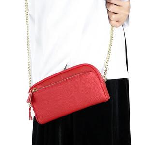 Portefeuille à main AndoBag pour femmes, en cuir de vache véritable, grande capacité, fermeture éclair, sac à bandoulière tendance avec chaîne, 1571 - Product Image 6