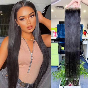 Wholesale Hair 4x4 5x5 Lace Closure vietnamese raw hair bone straight <b>wigs</b> Virgin Cuticle Aligned Human Hair Preplucked Closure - Product Image 3