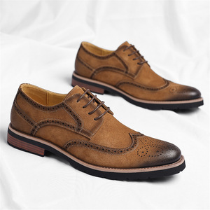 Zapatos Casuales de Cuero para Hombre, Estilo Inglés, Color Marrón, Plataforma Elevada, con Cordones, Transpirables, para Bodas de Verano - Product Image 2