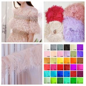 188色縫製ダチョウの羽がフリンジをコードの羽にトリミングタッセルフリンジレース生地ウェディングドレスアクセサリー - Product Image 2