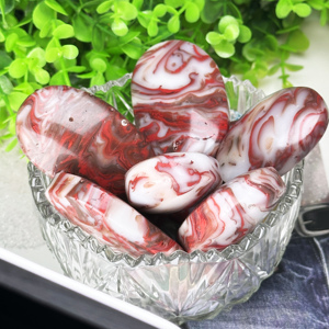 หินอาเกตลายเส้นสีแดงเลือด 1 ชิ้น รูปทรง/ลวดลาย/สีแบบสุ่ม [โบโฮ] คริสตัล ดึงดูดความมั่งคั่ง หินตกแต่ง แกะสลัก - Product Image 1