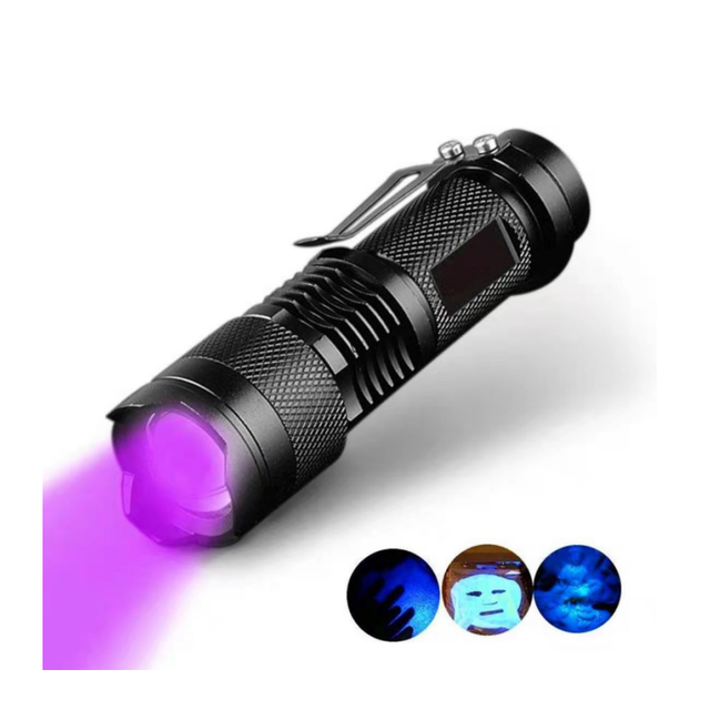Portable Aluminum Rechargeable Battery 365nm 395nm Blacklight Ultraviolet Flashlight Keychain LED UV Torch Mini Uv Flashlight