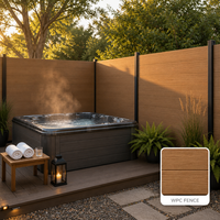 Panneau de clôture composite WPC solide pour l'extérieur, en bois et plastique, avec poteau en aluminium pour jardin, enclos pour chien, terrasse