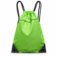 Sac à dos étanche à cordon de serrage en polyester Ripstop, convient pour le basketball 42x46cm, avec poche zippée pour la salle de sport, l'école, les voyages, 8 couleurs