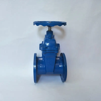 Vanne à opercule à bride BS5163 GGG50 à siège élastique PN16 pour réseau de canalisations d'eau souterraines en fonte ductile, commande manuelle, marque LanHui