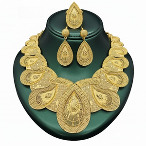 Precioso Juego de Joyería de 4 Piezas que Incluye Collar Sautoir y Collar con Placa, Diseñado para Mujeres Elegantes que Aman las Joyas - Product Image 3