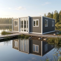 Maison conteneur préfabriquée extensible prête à l'emploi en 3 heures, 20, 30, 40 pieds, 3-5 chambres, mobile/transportable, clé en main, bureau modulaire