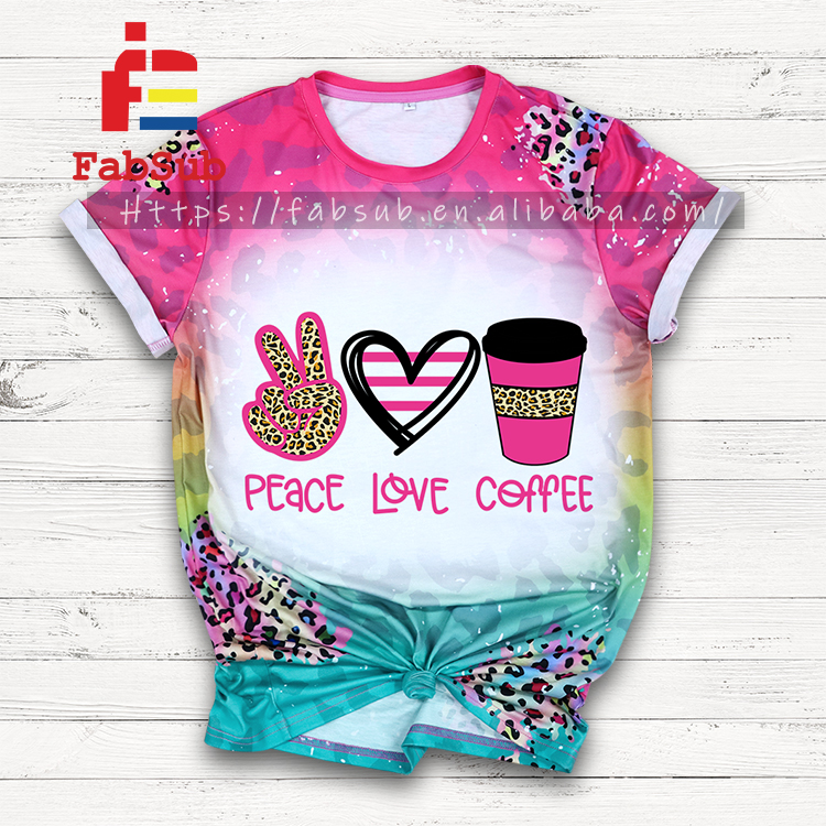 Сделано в Китае, беленные футболки Fabsub, футболки с отбеливателем, сублимационные футболки без рисунка