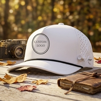Casquette de golf personnalisée 2026 avec logo – Casquette de baseball sportive 5 panneaux imperméable avec patch en PVC caoutchouc
