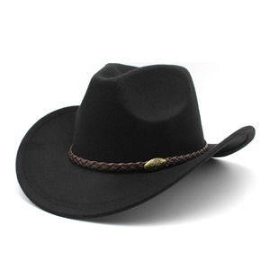 Sombrero inglés occidental, bandas para adultos, sombrero de vaquero, fieltro - Product Image 1