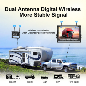 Ghi Âm Vòng Lặp Hỗ Trợ Đậu Xe 9 Inch AHD Màn Hình Hồng Ngoại Tầm Nhìn Ban Đêm Trailer <span class=keywords><strong>RV</strong></span> Không Dây Phía Sau Xem Sao Lưu Hệ Thống Máy Ảnh - Product Image 4