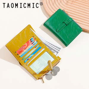 <span class=keywords><strong>Portefeuille</strong></span> pour femme TAOMICMIC, commerce extérieur, niche rétro, court, pliable, en PU, multifonction, à deux volets, avec porte-cartes - Product Image 4