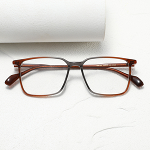 Monturas de gafas rectangulares de borde completo, color sólido, resina ligera para adultos, unisex, uso diario, corrección de la visión - Product Image 1