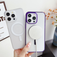 Coque de téléphone personnalisée transparente antichoc en acrylique pour iPhone 18/17/16/15/14, emballée dans une boîte colorée, étui magnétique pour téléphone