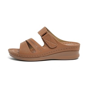 Sandalias de cuña para mujer, sandalias ortopédicas de primera calidad con punta abierta, zapatos Retro informales de cuero antideslizantes, verano 2021 - Product Image 2
