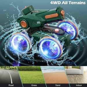 2024 Innovative Trends 2.4Ghz 4Wd Dual 3In1amphibious Remote Control Tank Toy Water Squirt Rc Stunt <b>Car</b> With Lights - Product Image 3