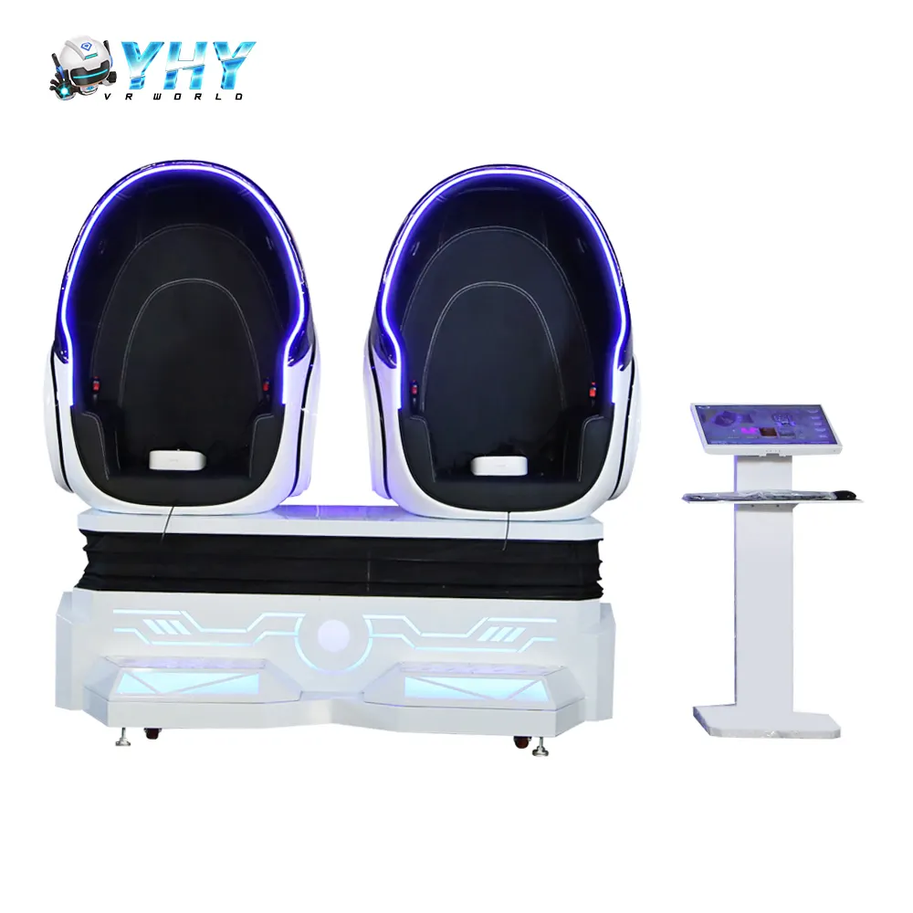 YHY Cheap Price Promotion 2 Seats Virtual Reality Equipment Roller Coaster Game Machines Simulator 9D VR Egg Chair