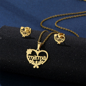 12 estilos Día DE LA MADRE Carta Amor mamá colgante 18K chapado en oro de acero inoxidable amor mamá collar conjunto joyería <span class=keywords><strong>al</strong></span> <span class=keywords><strong>por</strong></span> <span class=keywords><strong>mayor</strong></span> para mujeres - Product Image 5