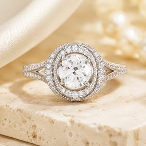Anello Nuziale con Castone Rotondo per Donne, Elegante Gioiello da Dito alla Moda - Product Image 4