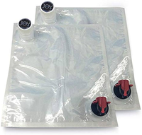 Vente en gros 3L 5L 10L Café Vin Sirop Jus Pâte de fruits Lait liquide Sac à bavette aseptique en plastique transparent avec valve à double bec