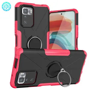 공장 가격 하드 PC 소프트 TPU Shockproof 휴대 전화 케이스 OPPO Realme 8i 금속 링 킥 스탠드