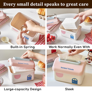 Hộp đựng khăn giấy hình nhà vuông bằng nhựa, kiểu cổ điển, treo tường, tùy chỉnh số lượng lớn, dành cho mùa xuân - Product Image 4