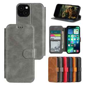 Funda de Cuero Tipo Cartera con Tapa Abatible de Lujo para iPhone 15 <span class=keywords><strong>Pro</strong></span> Max, 16 Plus, 14, <span class=keywords><strong>13</strong></span>, 17 Air, 16e, con Ranuras para Tarjetas - Product Image 5
