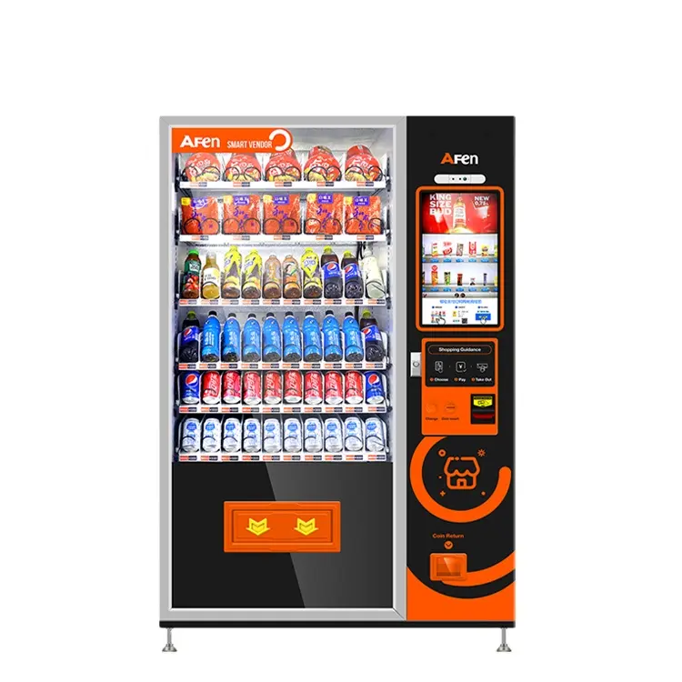 AFEN Touch Screen WiFi Self Service Combo Drink Vending Machine with Bill Acceptor
