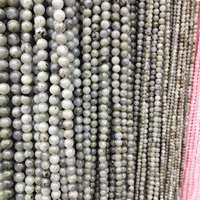 Cuentas de labradorita de 4mm, 6mm, 8mm, 10mm, cuentas de piedra de labradorita Natural, accesorio de cuentas naturales para fabricación de joyas, Color blanco de 15"
