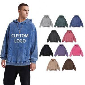 Sweat à capuche 100% coton 420 GSM, lavage vintage, personnalisé, de haute qualité pour hommes, broderie de votre propre logo, sweat à capuche coloré, lavage à l'acide - Product Image 1