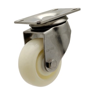 Ruote Industriali in Acciaio Inox 304 di Media Dimensione, Spessore 4mm, Rotelle Girevoli in Nylon Bianco da 3 Pollici, Garanzia <span class=keywords><strong>1</strong></span> Anno, ODM/OEM - Product Image 1