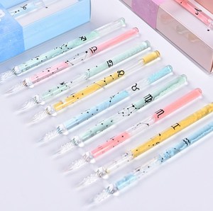2025 Unique fait à la main sablier verre Dip stylo <span class=keywords><strong>calligraphie</strong></span> stylo à encre écrire en douceur Art fournitures ensemble pour les débutants - Product Image 2