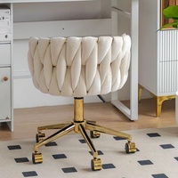 Chaise de bureau informatique K Light Luxury Golden Nail, tabouret de coiffeuse moderne en tissu pour chambre à coucher, pour usage domestique, pour table de maquillage Anchor