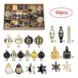 Boîte d'emballage en papier Arrivalbrown Christmas Ball Suit50pcs Costume de boule de Noël peint Ornements suspendus Décoration d'arbre de Noël - Product Image 1