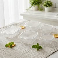 Assiettes et boîtes rectangulaires jetables en plastique PP pour restaurants, pour sushis, nouilles, jus, salades de fruits, plats à emporter, contenants alimentaires pour le déjeuner