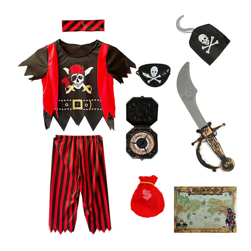 Disfraz de estilo pirata, mascarada, Halloween, Fiesta infantil, accesorios
